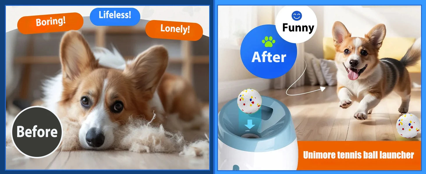 Automatic Dog Ball Launcher – Rechargeable Interactive Tennis Ball Thrower for Dogs