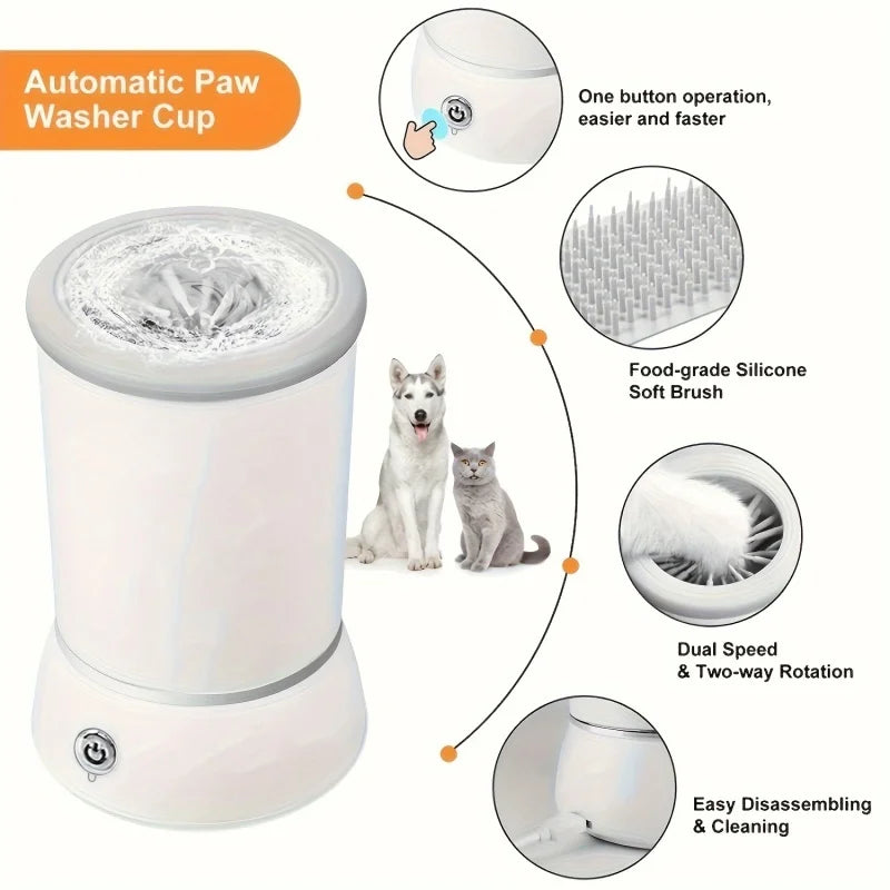 Electric Pet Paw Cleaner – Automatic Portable Paw Washing Cup for Dogs & Cats (Low Noise)