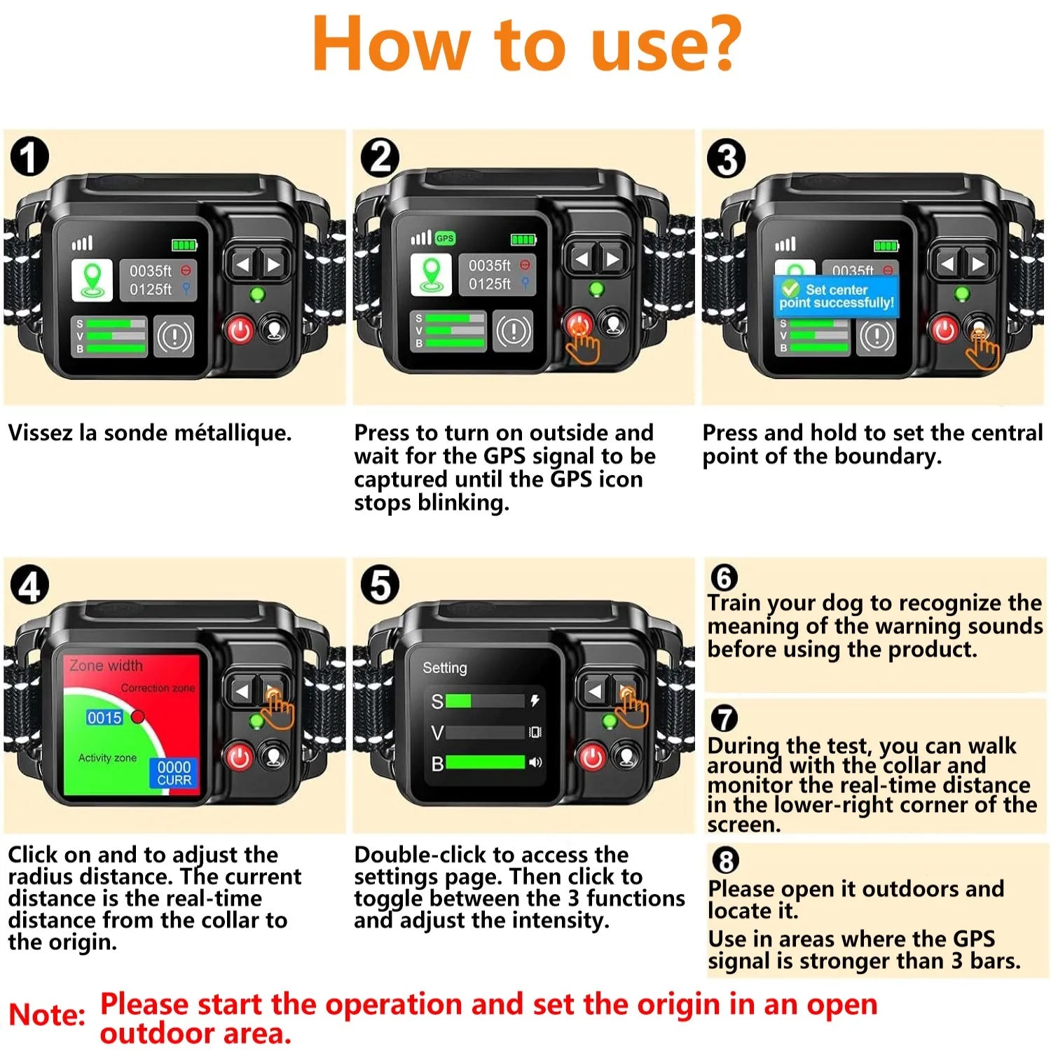 GPS Wireless Dog Fence – Electric Pet Containment System with Smart Satellite Control (15–200m Range)