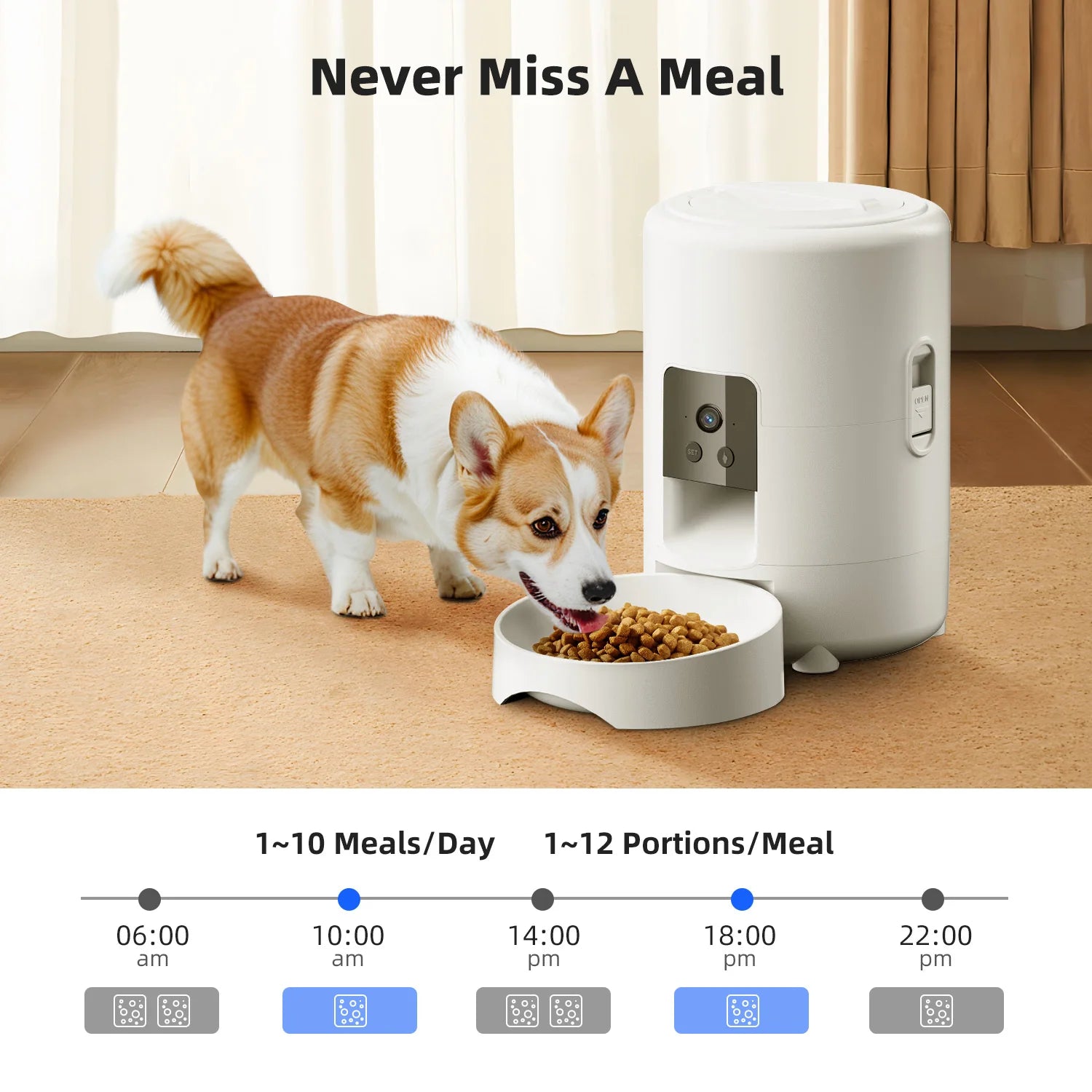 Smart Pet Feeder with Camera – WiFi Automatic Food Dispenser for Cats & Dogs (2L)