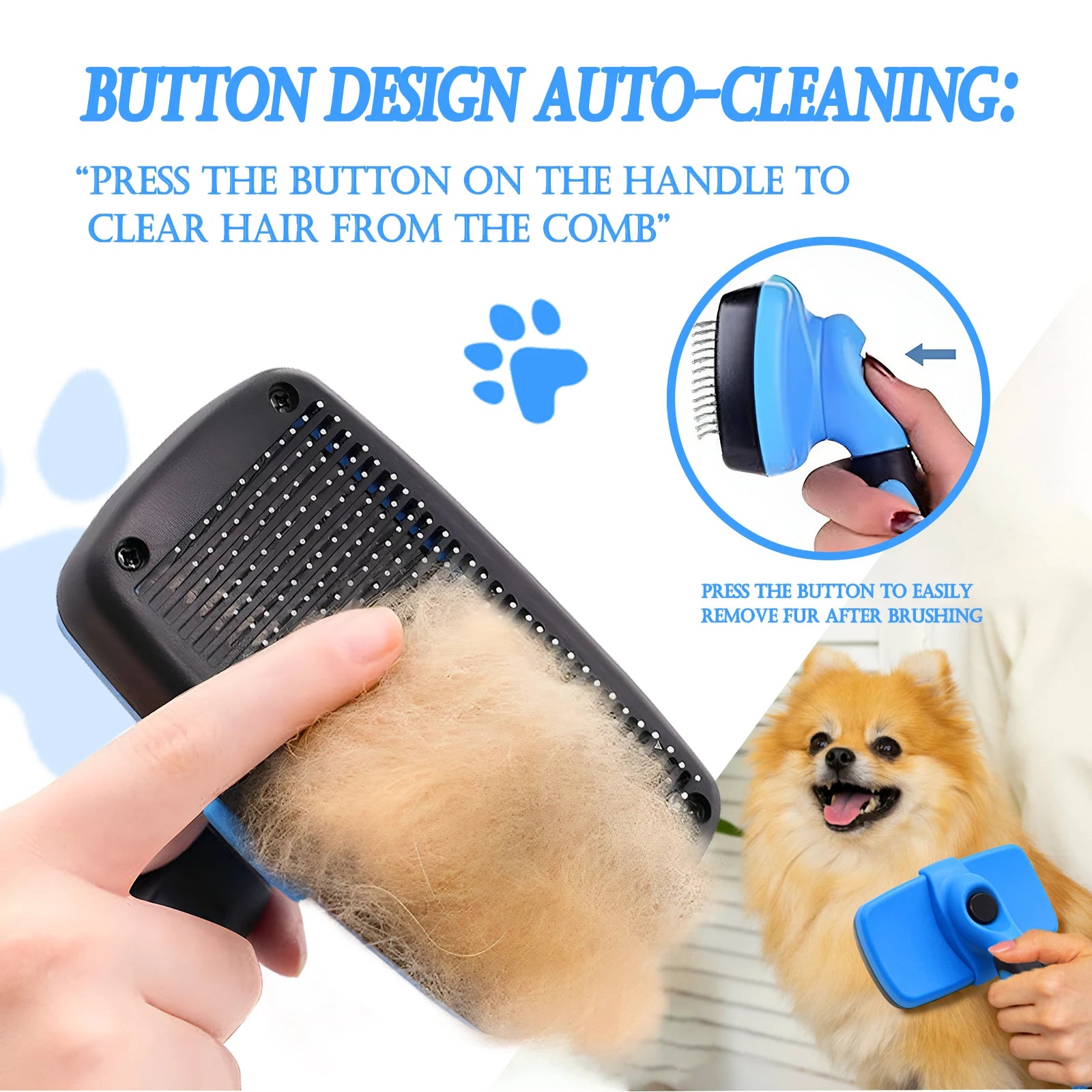 4-in-1 Professional Pet Grooming Brush Kit – Stainless Steel Comb Set for Dogs & Cats (Long & Short Hair)