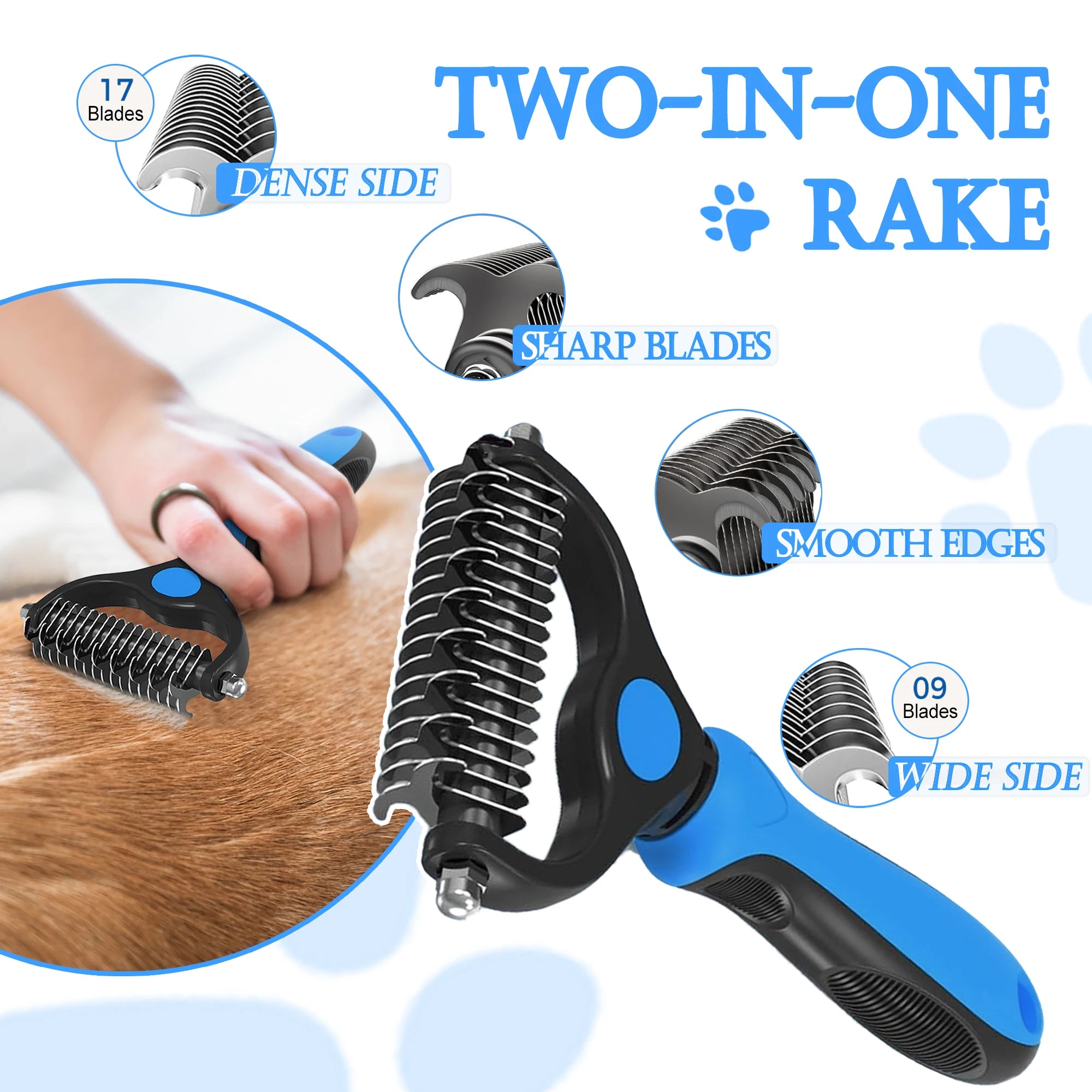4-in-1 Professional Pet Grooming Brush Kit – Stainless Steel Comb Set for Dogs & Cats (Long & Short Hair)