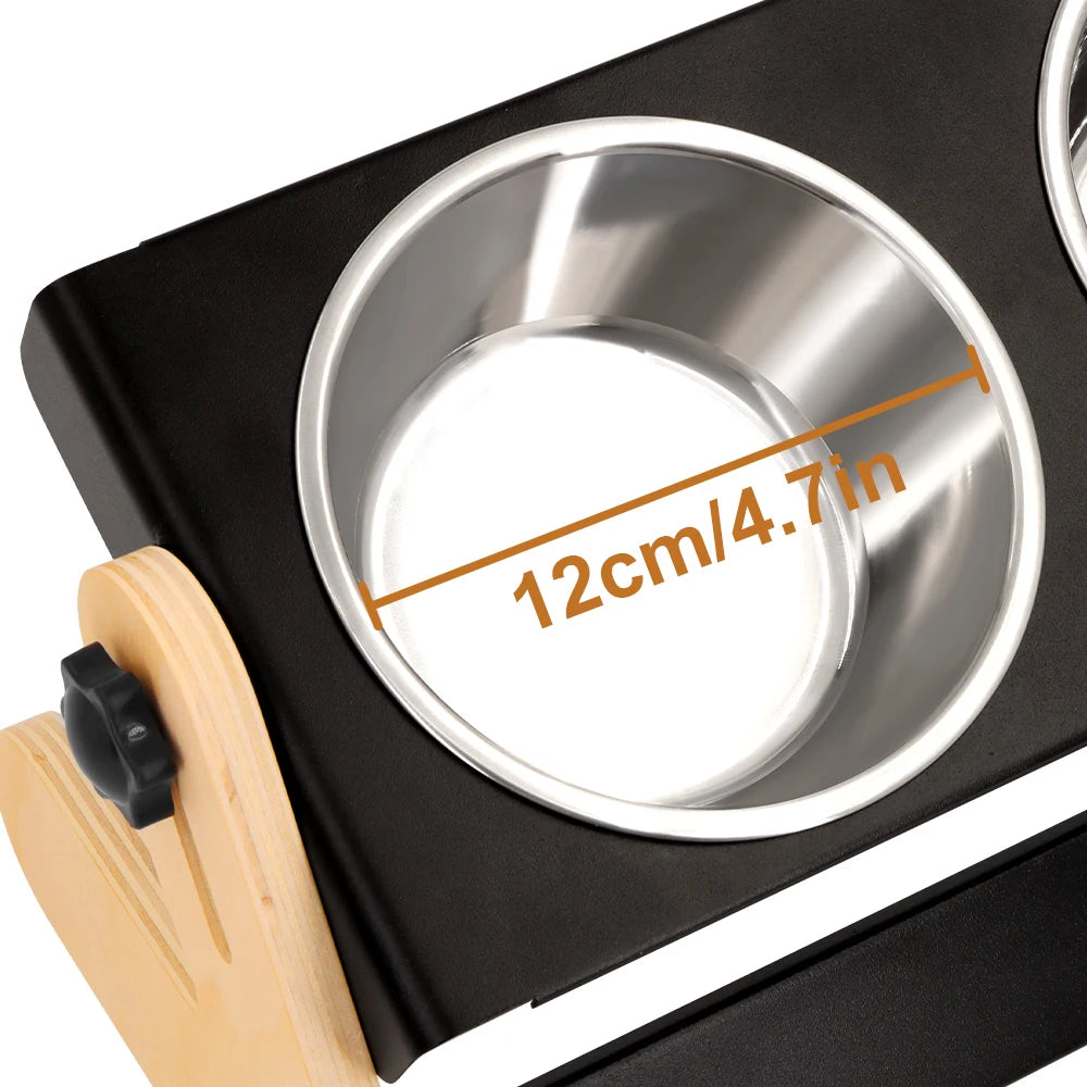 Elevated Dog & Cat Bowls β Adjustable Tilt Feeder with Metal Stand + 2 Stainless Steel Bowls