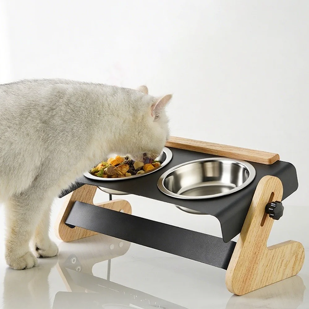 Elevated Dog & Cat Bowls β Adjustable Tilt Feeder with Metal Stand + 2 Stainless Steel Bowls