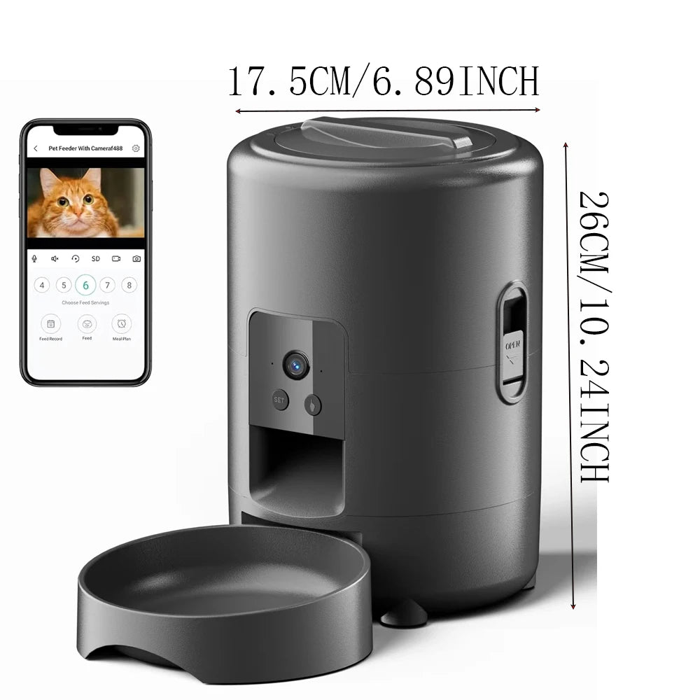 Smart Pet Feeder with Camera – WiFi Automatic Food Dispenser for Cats & Dogs (2L)