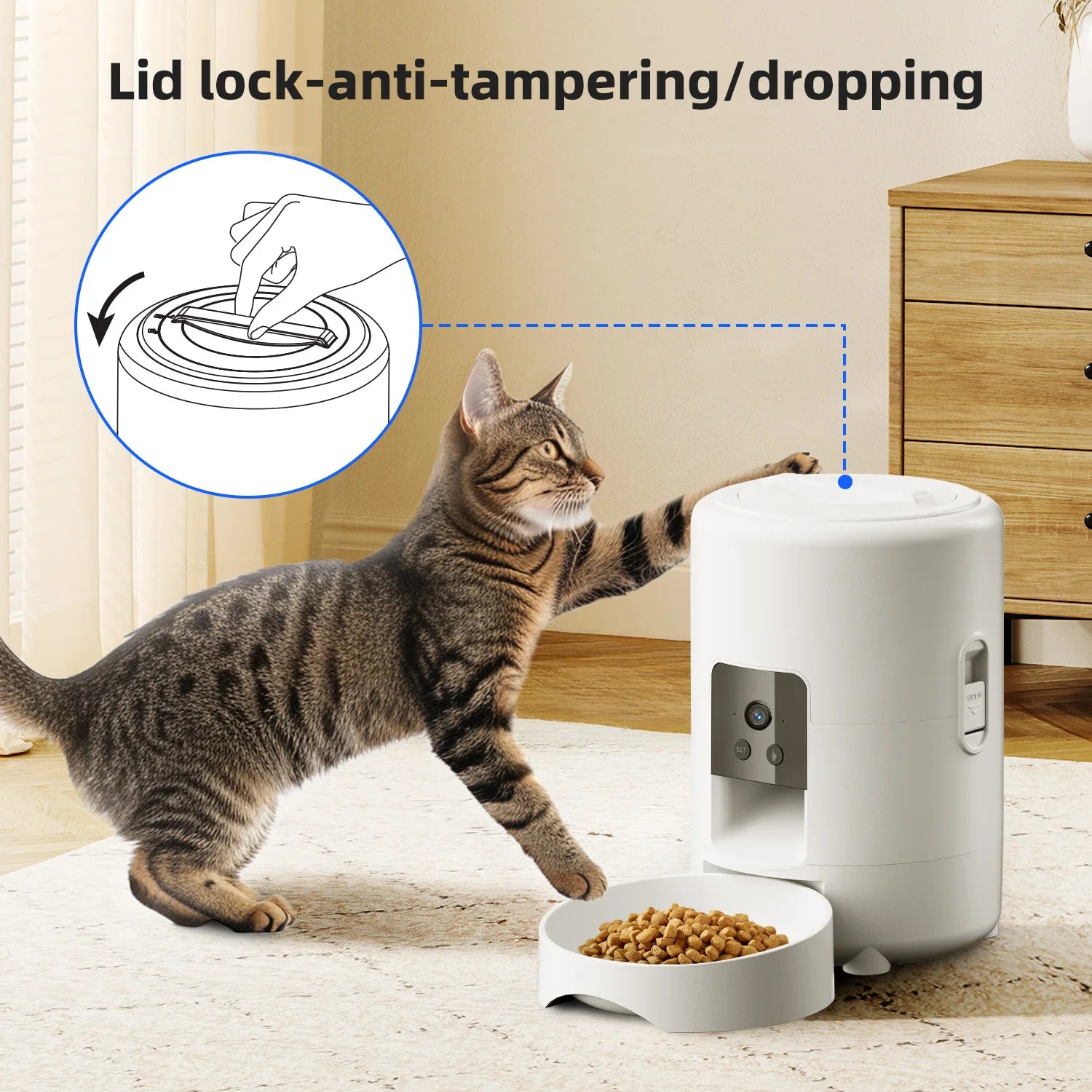 Smart Pet Feeder with Camera – WiFi Automatic Food Dispenser for Cats & Dogs (2L)