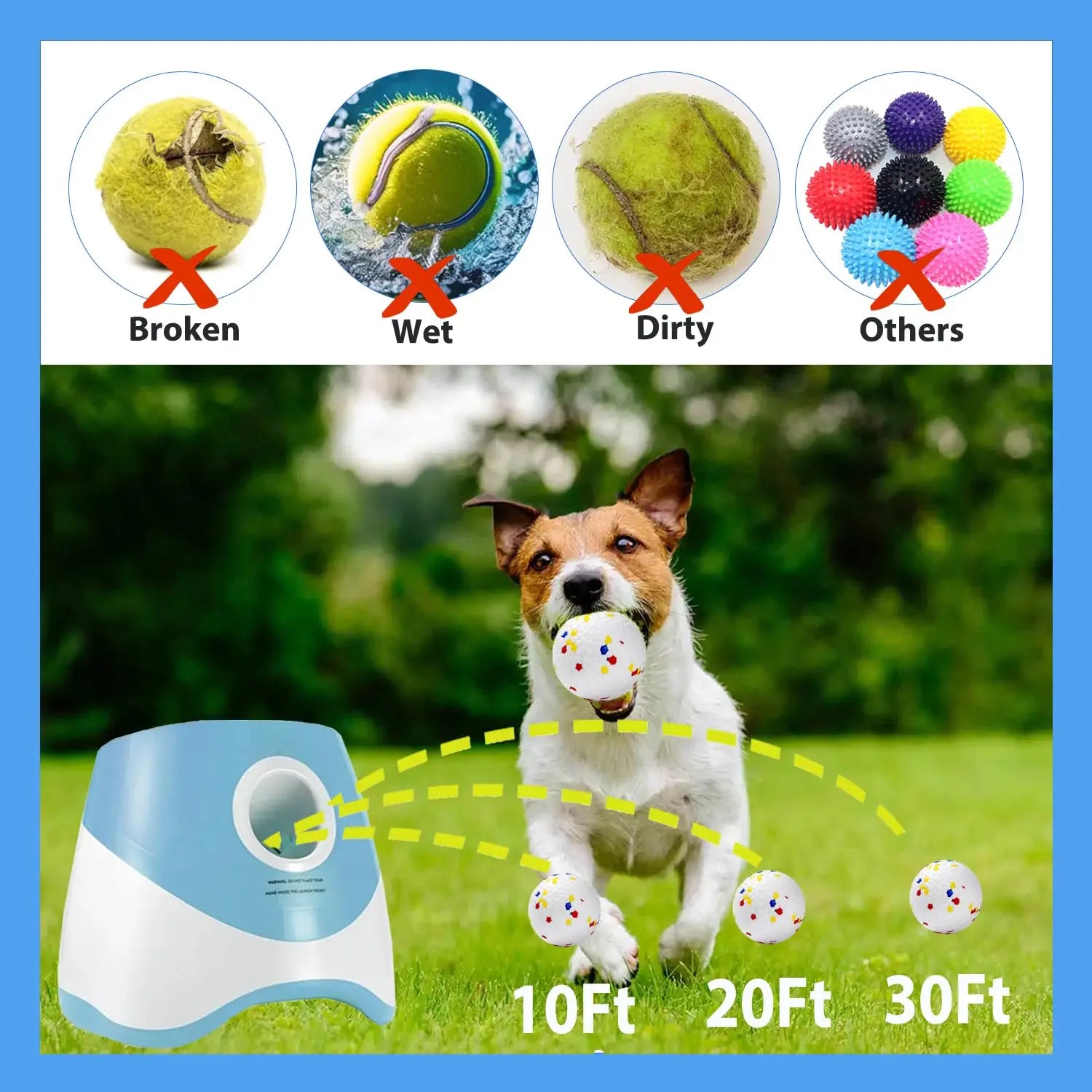 Automatic Dog Ball Launcher – Rechargeable Interactive Tennis Ball Thrower for Dogs