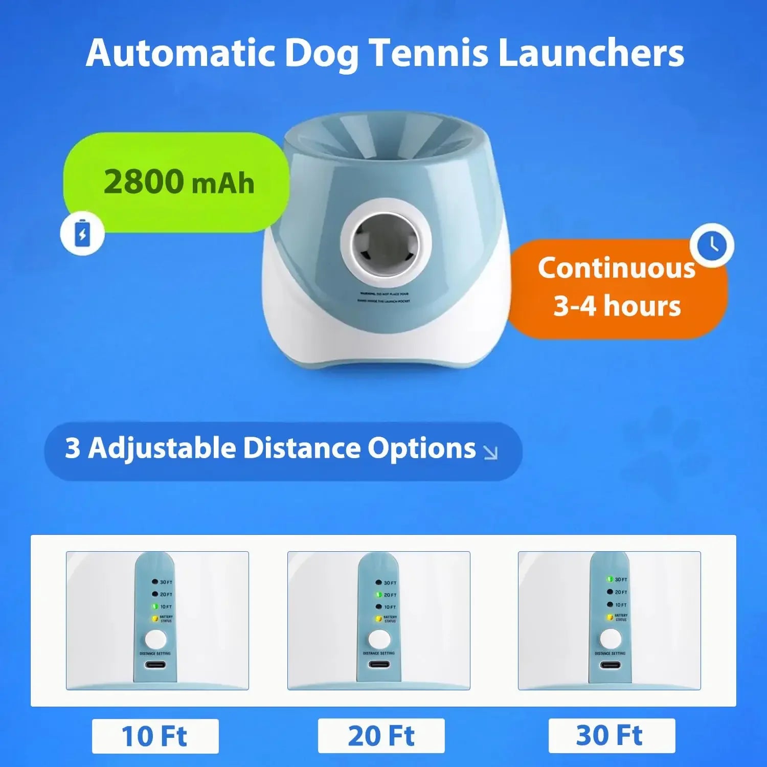 Automatic Dog Ball Launcher – Rechargeable Interactive Tennis Ball Thrower for Dogs