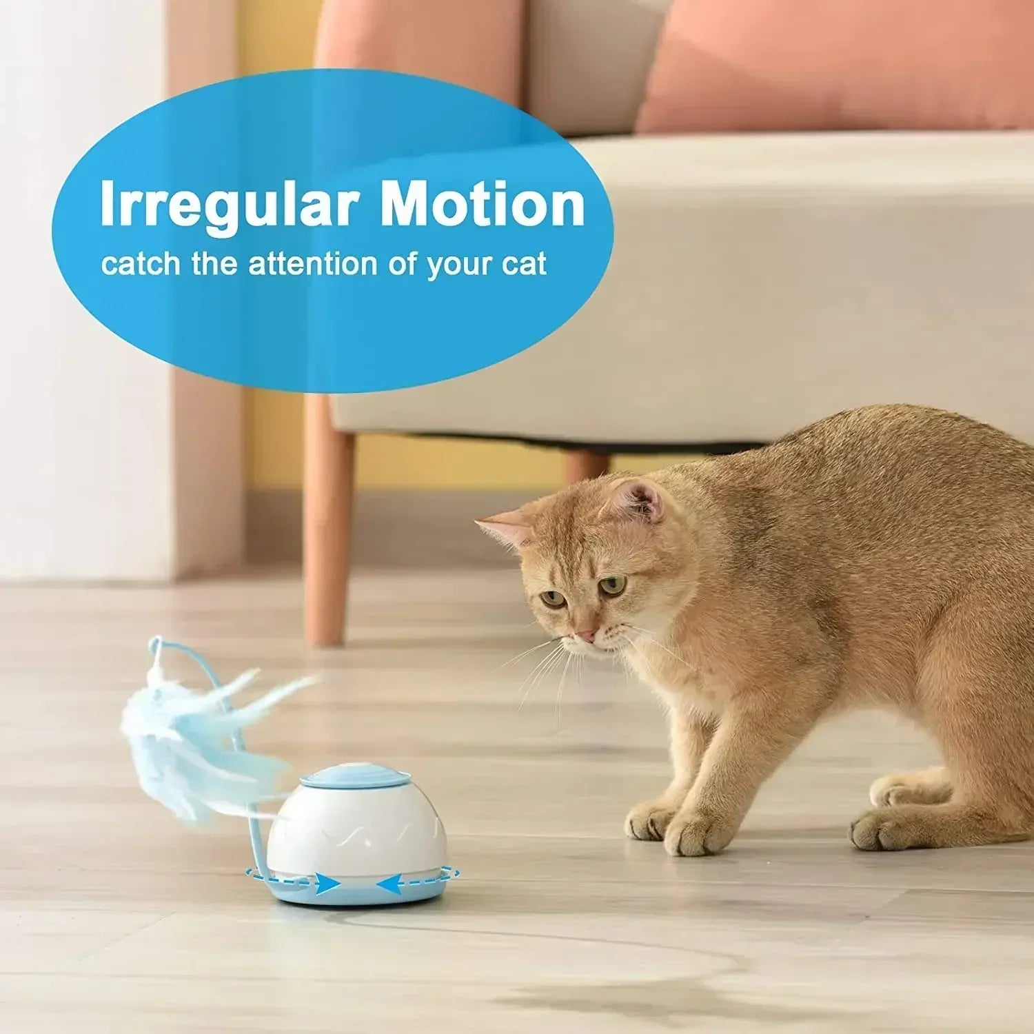 Electric Cat Toy – USB Rechargeable 360° Rotating Interactive Feather Teaser for Indoor Cats