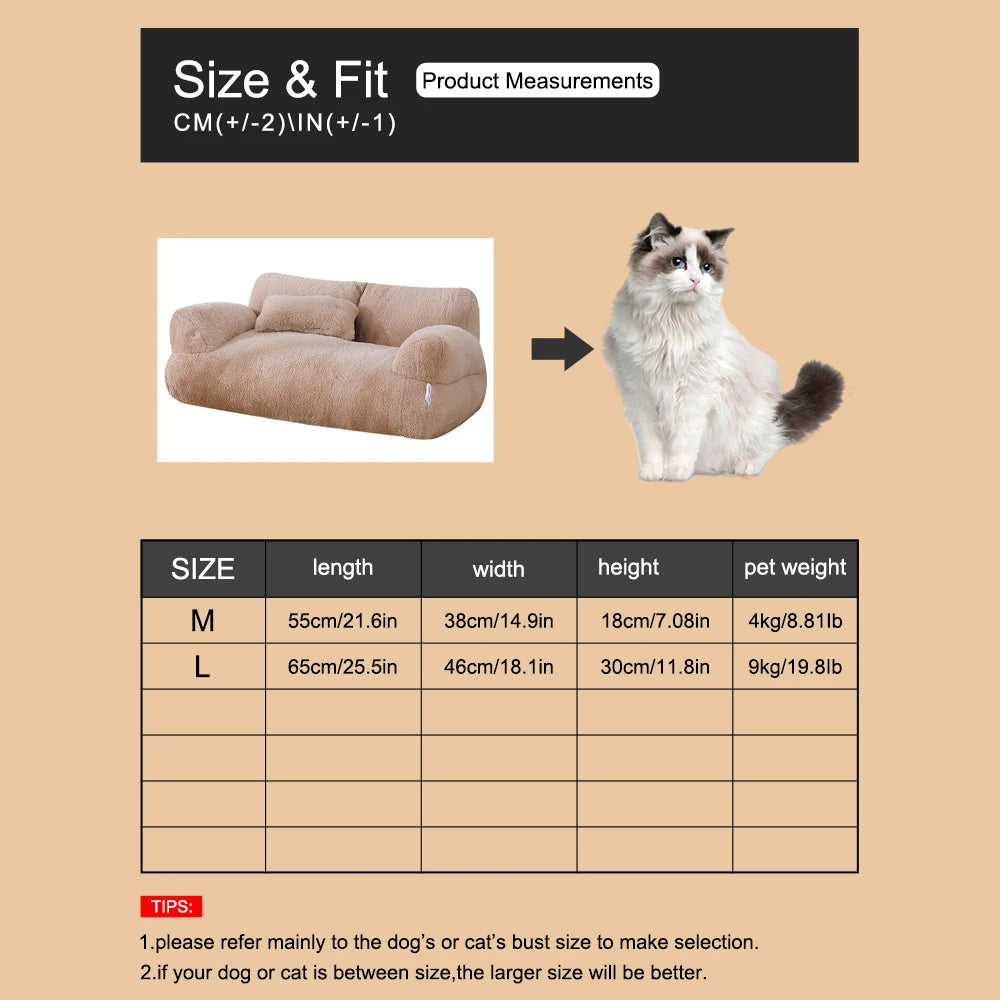 Washable Cat Sofa Bed – Soft, Removable Sofa Ideal for All Seasons.