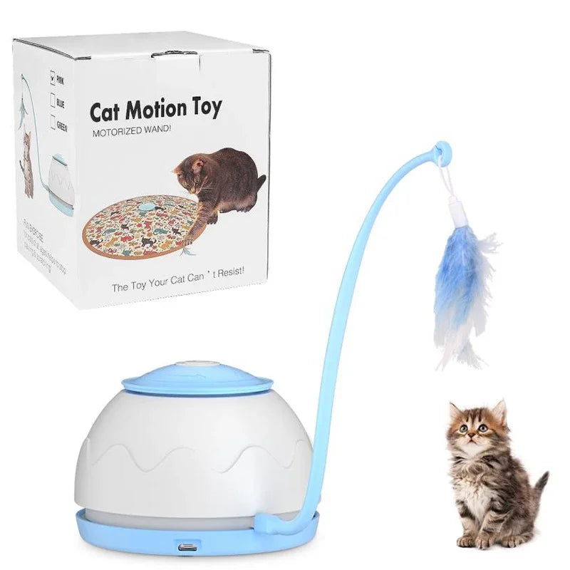 Electric Cat Toy – USB Rechargeable 360° Rotating Interactive Feather Teaser for Indoor Cats