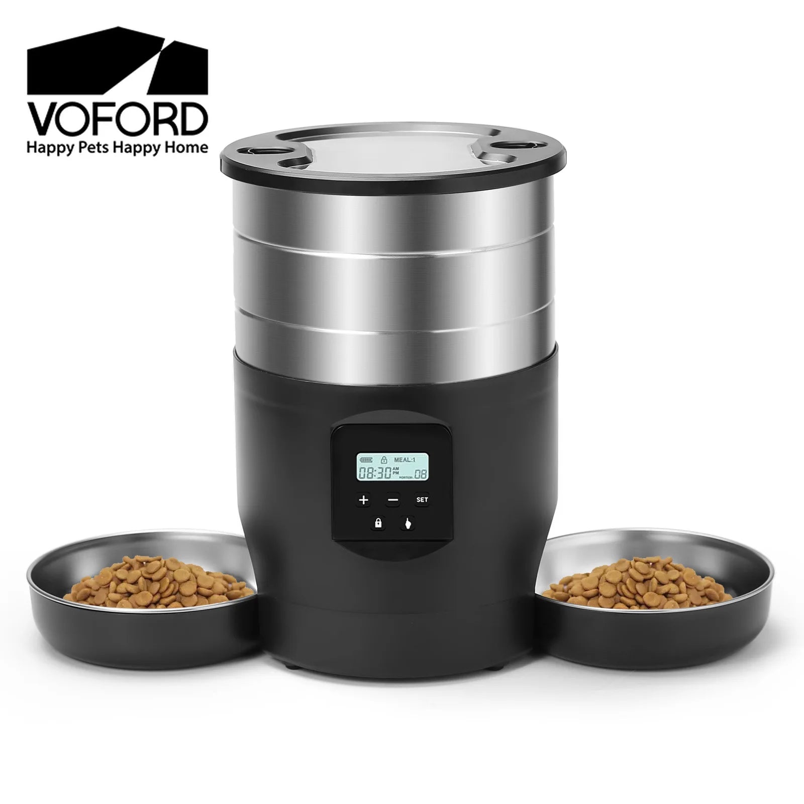 4.5L Smart Automatic Pet Feeder with WiFi – Cat & Dog Food Dispenser + Dual Stainless Steel Bowls