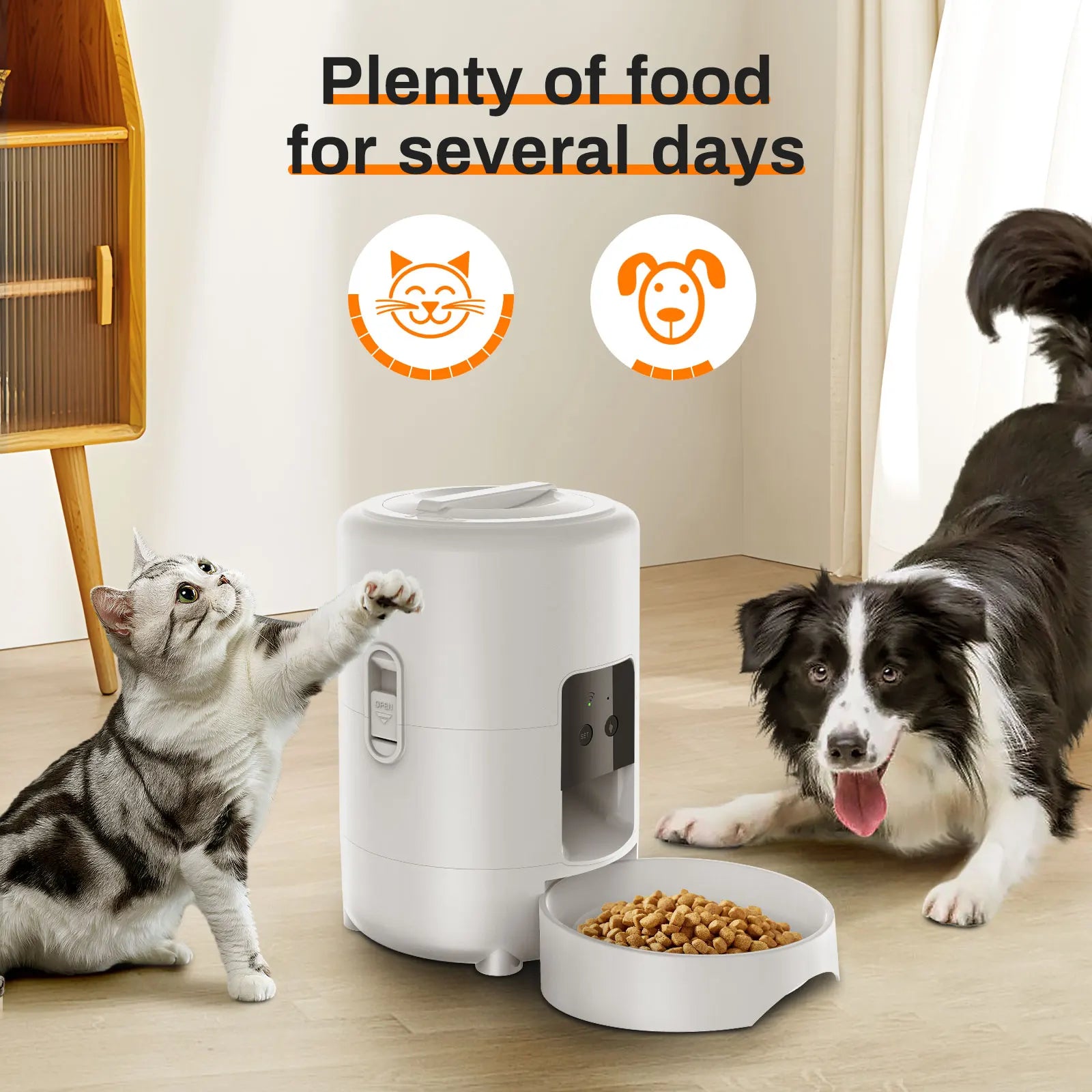 Smart Pet Feeder with Camera – WiFi Automatic Food Dispenser for Cats & Dogs (2L)