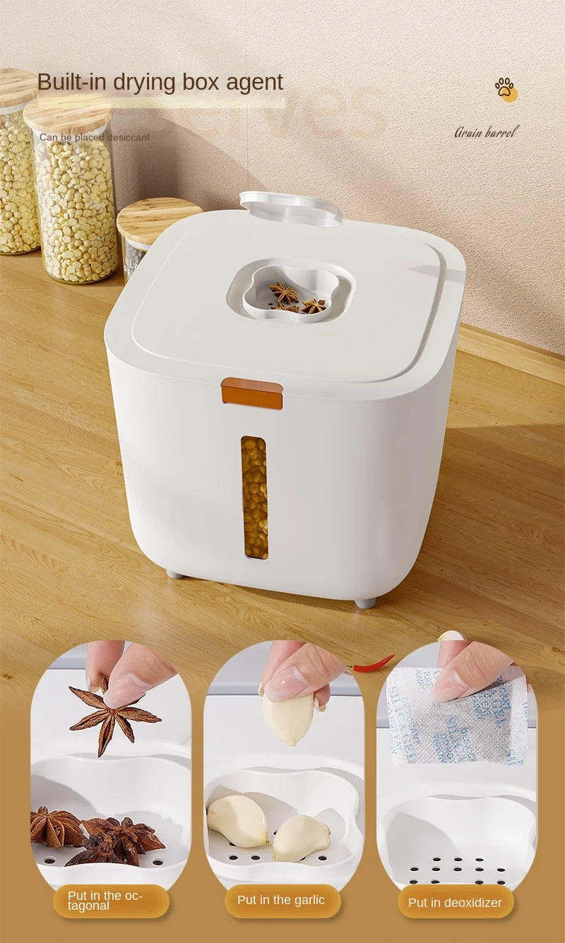 Pet Food Storage Barrel – Large Airtight Container for Cat & Dog Food | Moisture-Proof Sealed Pet Food Bin