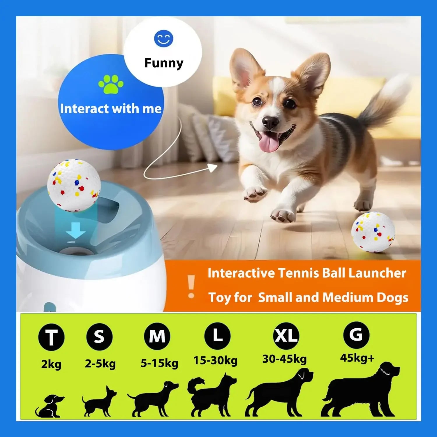 Automatic Dog Ball Launcher – Rechargeable Interactive Tennis Ball Thrower for Dogs
