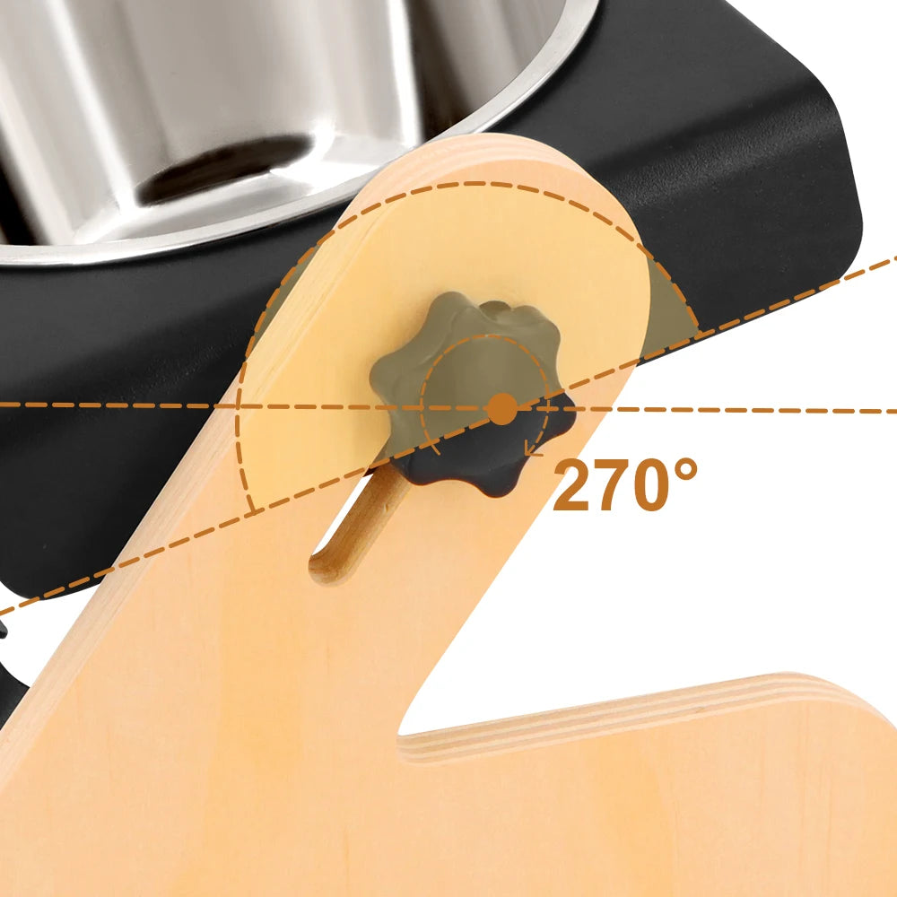 Elevated Dog & Cat Bowls – Adjustable Tilt Feeder with Metal Stand + 2 Stainless Steel Bowls