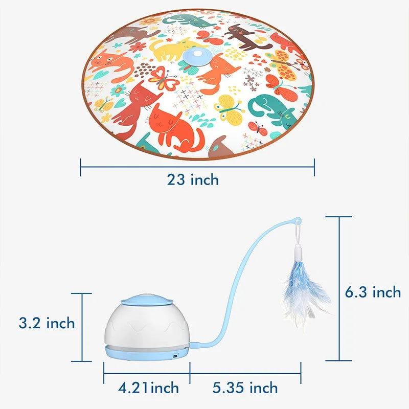 Electric Cat Toy – USB Rechargeable 360° Rotating Interactive Feather Teaser for Indoor Cats