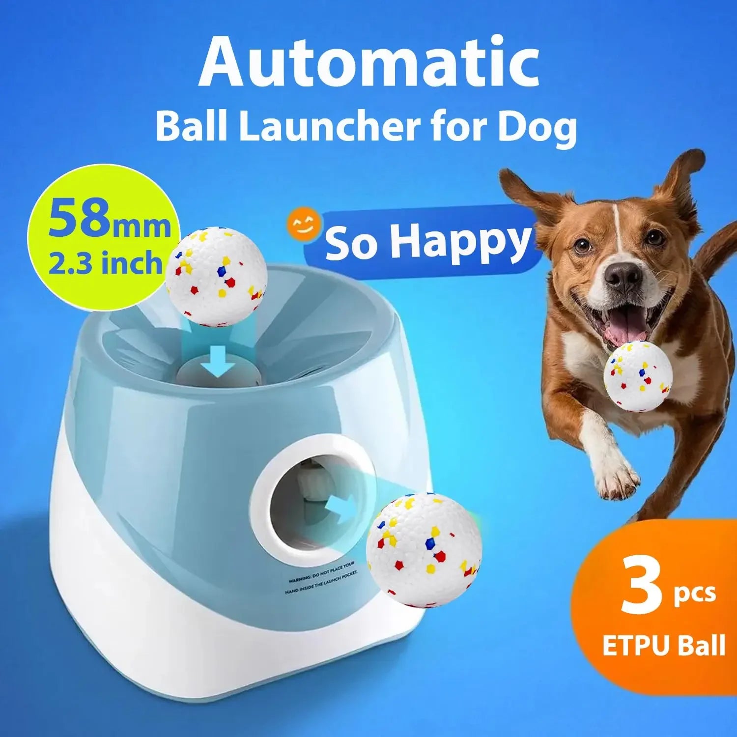 Automatic Dog Ball Launcher – Rechargeable Interactive Tennis Ball Thrower for Dogs