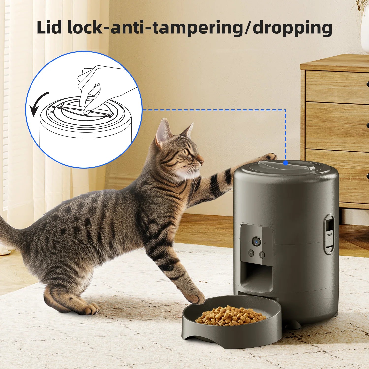 Smart Pet Feeder with Camera – WiFi Automatic Food Dispenser for Cats & Dogs (2L)
