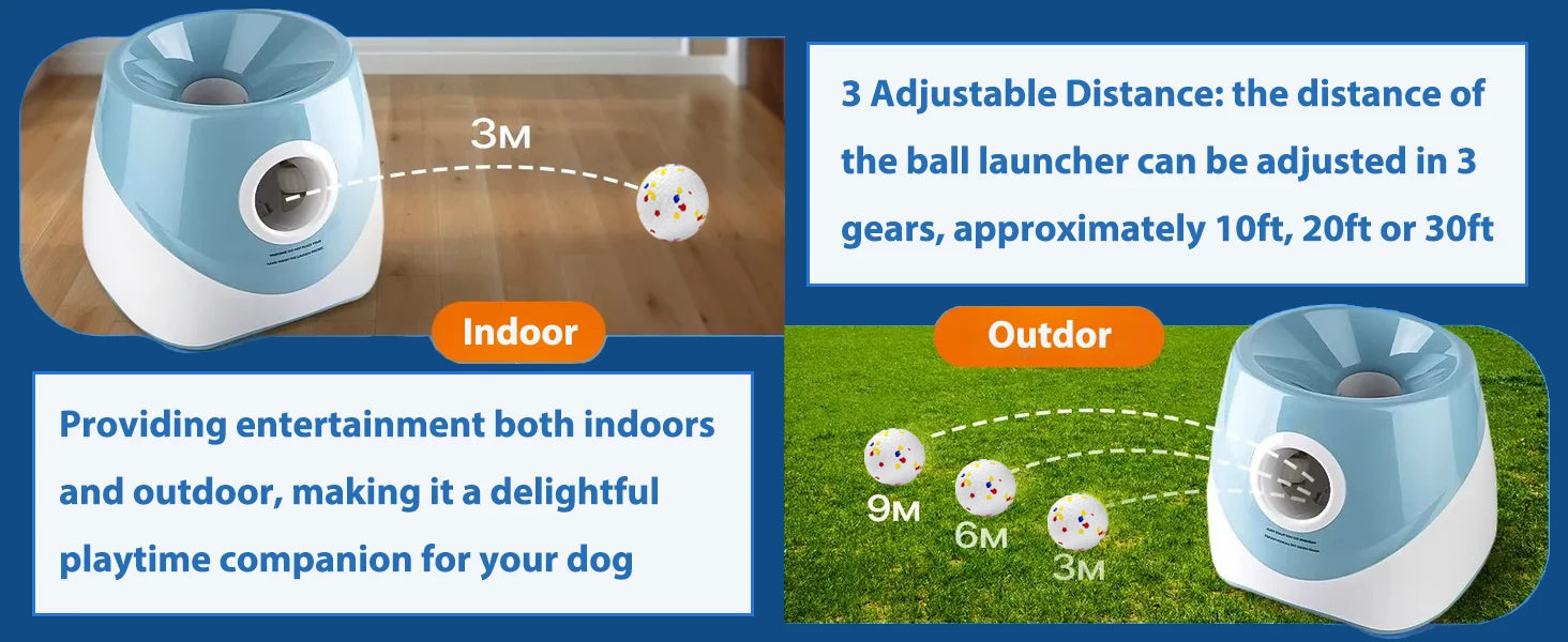 Automatic Dog Ball Launcher – Rechargeable Interactive Tennis Ball Thrower for Dogs