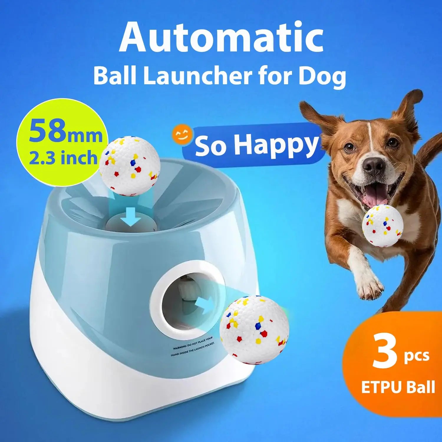 Automatic Dog Ball Launcher – Rechargeable Interactive Tennis Ball Thrower for Dogs