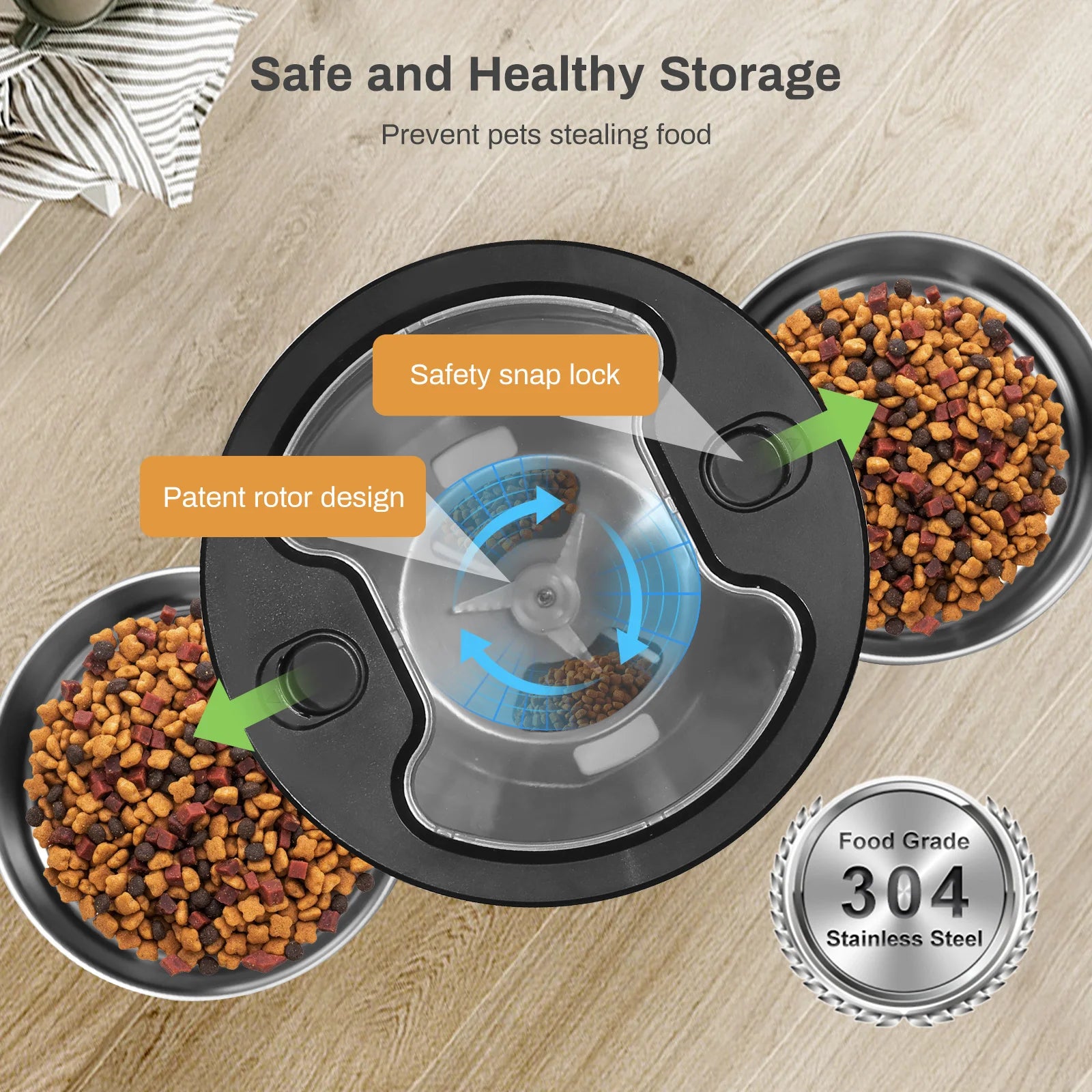 4.5L Smart Automatic Pet Feeder with WiFi – Cat & Dog Food Dispenser + Dual Stainless Steel Bowls