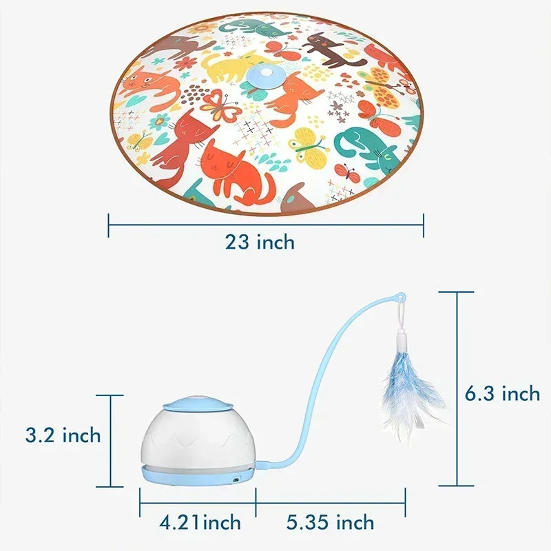 Electric Cat Toy – USB Rechargeable 360° Rotating Interactive Feather Teaser for Indoor Cats